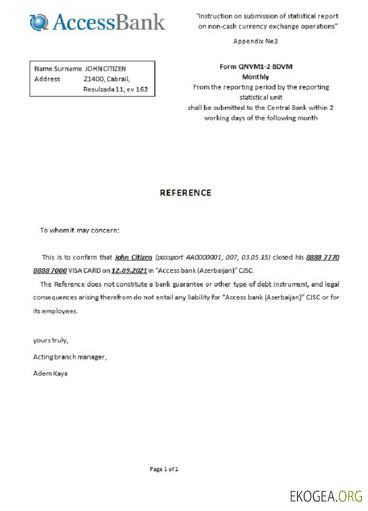 Référence Azerbaïdjan , Access , closure